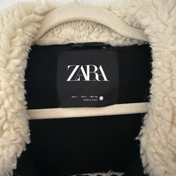 Zara faux fur biker jacket EUC large - Picture 7 of 7